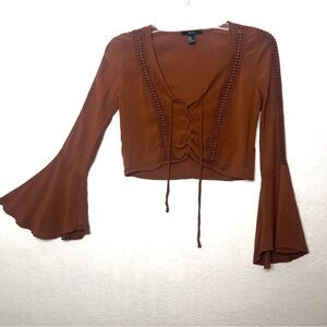 Vintage Y2K Flare Sleeve Top Women Small Whimsigoth Witchy Fairy Grunge Bell 90s